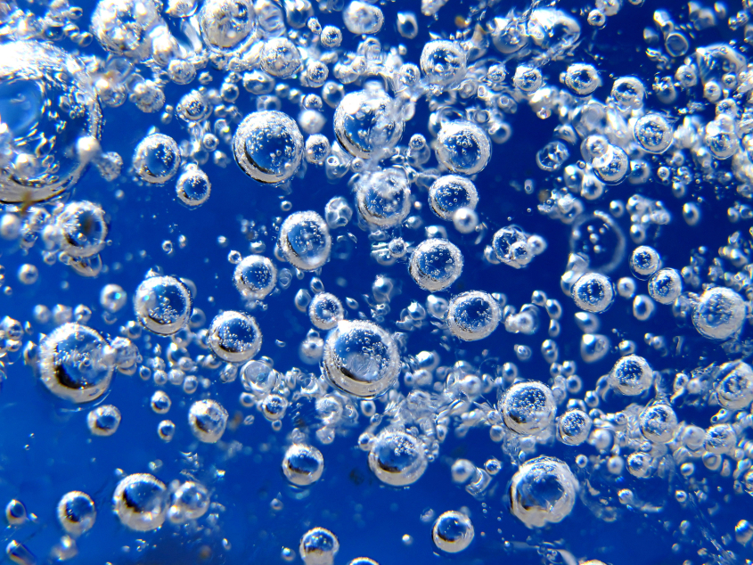oxygen bubbles in water
