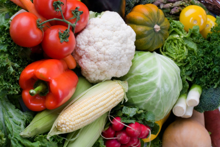 fruit and vegetables on a table